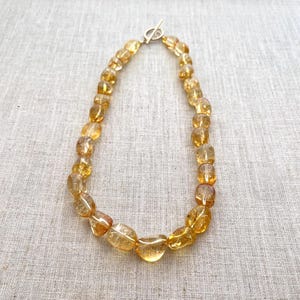 Citrine Nugget Necklace: Chunky Yellow Gemstone, Statement Necklace image 6
