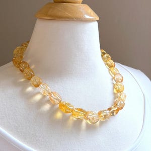 Citrine Nugget Necklace: Chunky Yellow Gemstone, Statement Necklace image 3