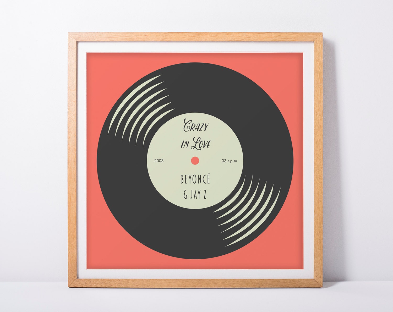 personalised vinyl record print music print for birthday etsy