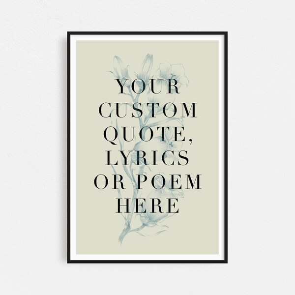 Custom Poem Print Etsy UK