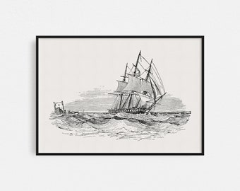 Nautical Ship Print / Vintage Boat Print / Nautical Print / Vintage Nautical Print / Boat Wall Art