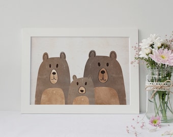 Nursery Print / Woodland Nursery Print / Nursery Wall Art / Woodland Nursery Wall Art / Bear Print / Bear Nursery Print / Forest Nursery