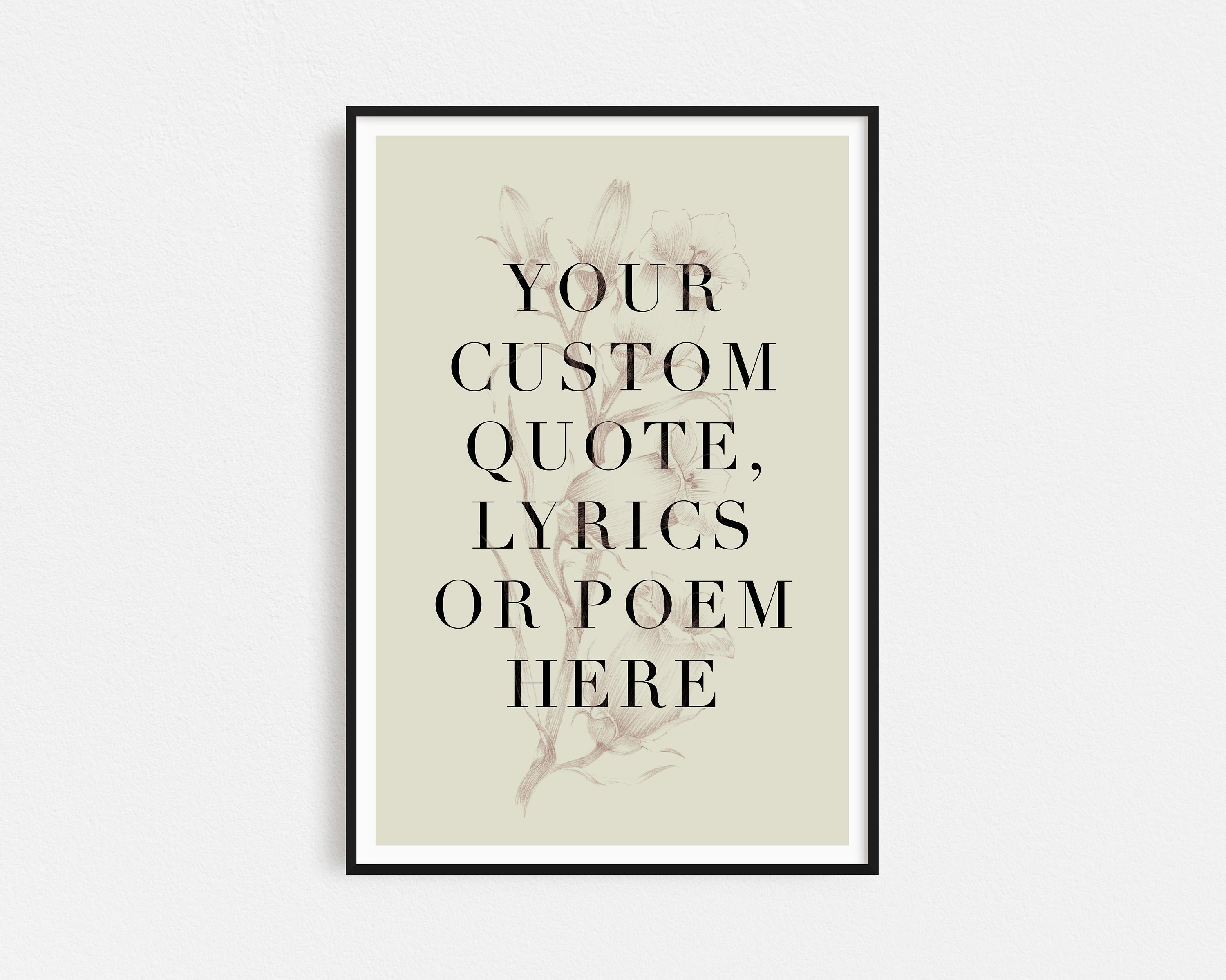 Custom Text Print Personalised Text Print Custom Lyrics - Etsy UK