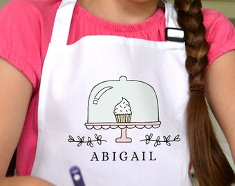 Personalised Apron, Cupcake Children's Personalised Apron