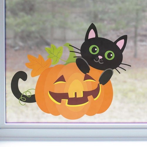 Cauldron and Witch Halloween Window Sticker Halloween Window Etsy