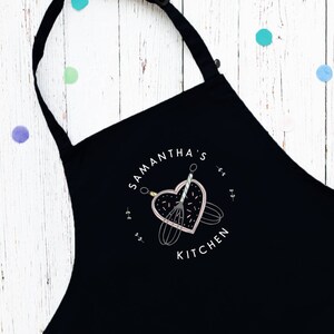 personalised apron, personalised apron kitchen adult design on a black apron, Perfect mum gift for christmas