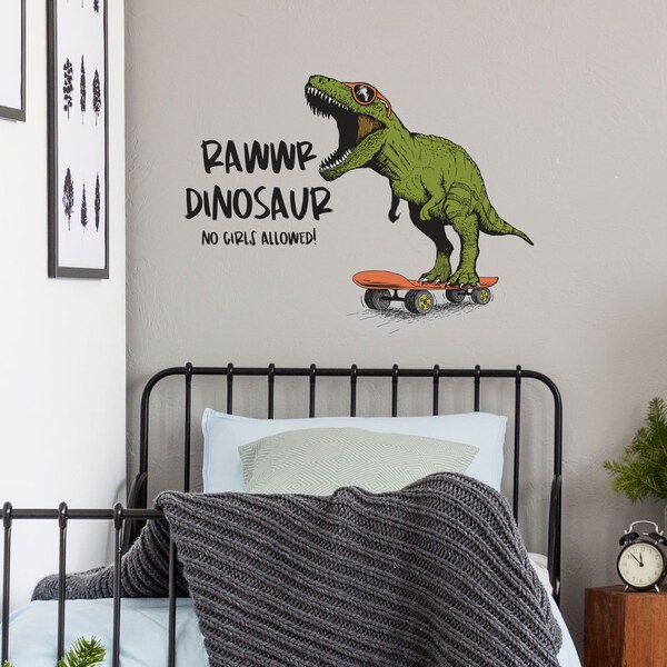 Rawwr Dinosaurier - keine Mädchen dürfen Wandaufkleber, Dinosaurier Wandsticker