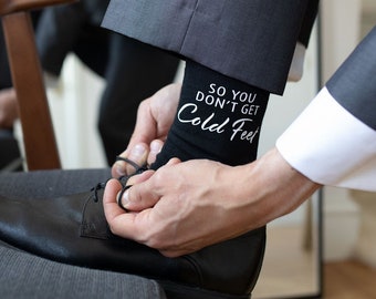 So You Don't Get Cold Feet Groom Socks, Personalized Wedding Gift