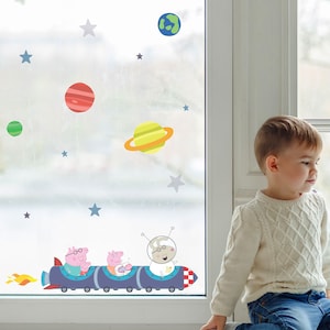 Peppa Pig rocket train window sticker, Peppa Pig window sticker