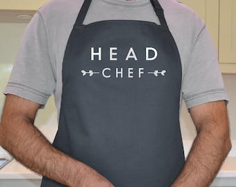 Personalised Apron, Head Chef Adult Apron, Mother's Day Gift, Father's Day Gift