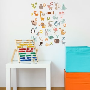 Vinil decorativo alfabeto animal, Vinil decorativo alfabeto