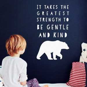 The Greatest Strength wall sticker, bear wall decal