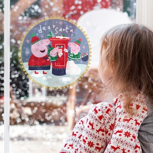 Peppa Weihnachten Fensteraufkleber, Weihnachten Peppa Schwein, Peppa Schwein Weihnachten Fensteraufkleber, Peppa SchweinChen Familie Fensteraufkleber