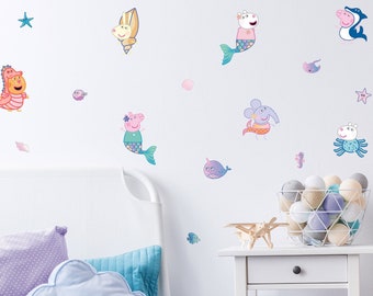 Peppa Pig & friends mermaid wall sticker pack