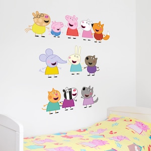 Peppa Pig and Friends wall sticker, Peppa Pig wall sticker, Peppa Pig&#39;s friends wall sticker, Peppa Pig wall decal