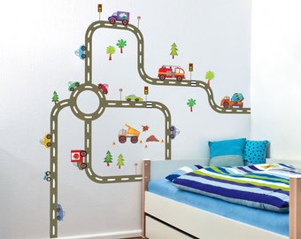 Design your own road map wall sticker pack