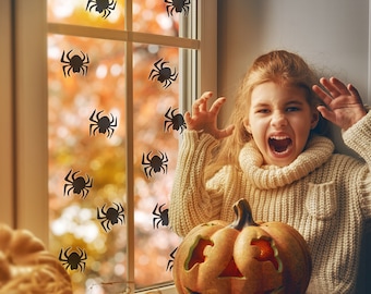 Halloween Spider window sticker pack, Spider window stickers, Halloween window stickers, Halloween decoration, Halloween window decal