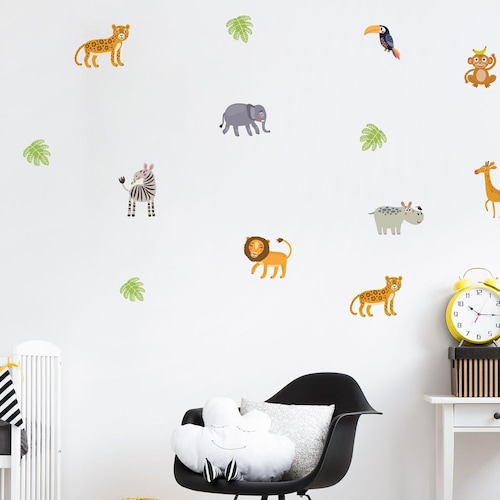 Jungle Animals Wall Stickers Jungle Wall Decal Etsy
