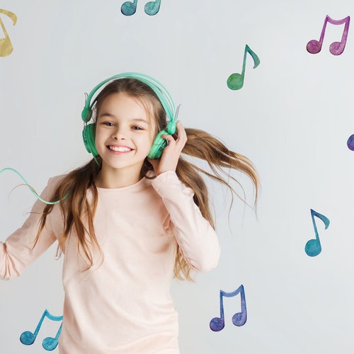 Personalized Name Music Notes Wall Decal Music Wall Sticker Etsy