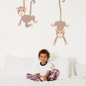 Monkey wall sticker pack Jungle wall sticker, monkey wall decal image 1