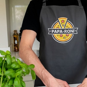 Papa-roni Pizza Apron, Dad apron, Father&#39;s day gift, Men&#39;s birthday gift, Pizza oven apron, Pizza apron, Pizza accessories gift