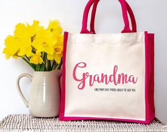 Borsa di tela della nonna, la nonna ha maggiori probabilità di dire sì, borsa della nonna, regalo per la festa della mamma, regalo della nonna, regalo della nonna