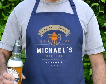 Personalised Apron, Kettle Barbecue Apron, Dad Apron, Father's day gift, Personalised dad gift