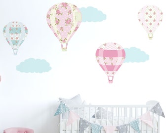 Vintage hot air balloon wall stickers