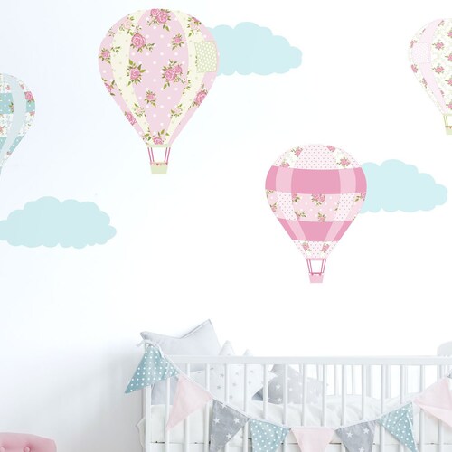 Vintage Hot Air Balloon Wall Stickers Etsy