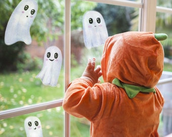 Cute White Ghosts window sticker pack, Ghost window stickers, Halloween window stickers, Halloween window decorations, Halloween decoration