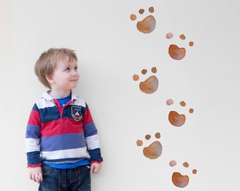 Bear paw print wall sticker, bear wall decal