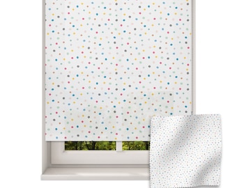 Colourful Spots roller blind, Children's roller blind, Made to measure, Pattern roller blind, Spotty roller blind, Nursery roller blind