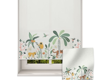 Jungle Floor roller blind, Children's roller blind, Made to measure, Jungle roller blind, Tropical roller blind