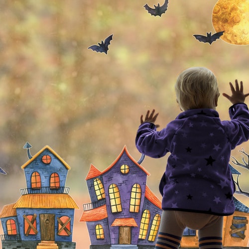 Cute White Ghosts Window Sticker Pack Halloween Window Etsy