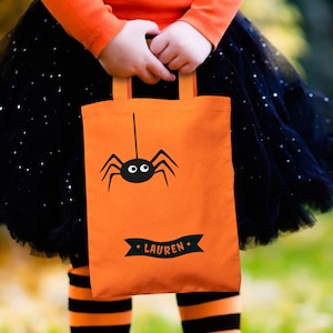 Personalised spider trick or treat bag, Halloween trick or treat bag, Halloween bag, Halloween gift