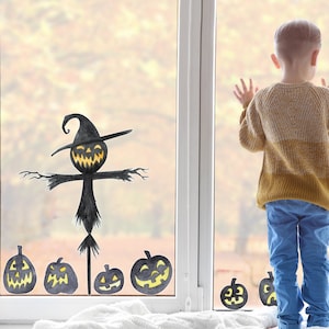 Schwarz Halloween Fenster Aufkleber Dekoration Horror Geist