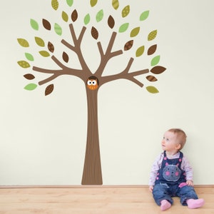 Woodland tree wall sticker, tree wall decal