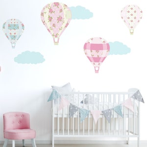 Vintage hot air balloon wall stickers