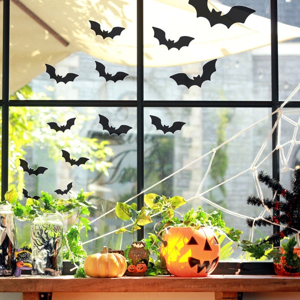 Halloween Bat window sticker pack, Bat window stickers, Halloween window stickers, Halloween window decoration, Halloween decoration