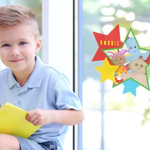 Personalised In The Night Garden Star window sticker, In The Night Garden window sticker