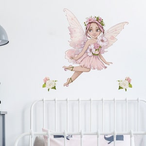 Fairy wall sticker, Flower Fairy wall decal, Fairy wall stickers, Fairy wall decal, Fairy nursery decor