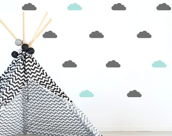 Cloud wall stickers - Cloud wall decal, Kids Room Decor, Cloud pattern wall sticker