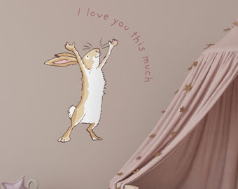 Guess How Much I Love You wall sticker, I Love You This Much wall sticker, Hare wall decal, Nursery wall sticker, Nursery wall decal