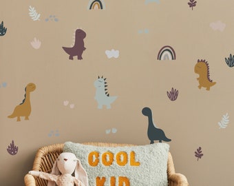 Dinosaur and Rainbows Wall Sticker Pack, Dinosaur Wall Decals, Dinosaur Stickers for Walls, Dinosaur Themed Room, Nursery Wall Sticker