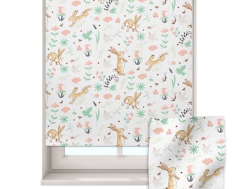 Pastel Hares roller blind, Nursery Roller Blind, Guess How Much I Love You, Made to measure, Blackout Nursery roller blind