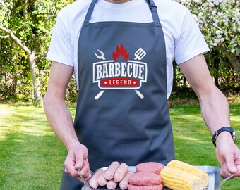 Barbecue Legend Apron, BBQ Dad apron, BBQ Gift for Men, Father's day gift, Fathers day gifts, BBQ apron, Barbecue accessories gift