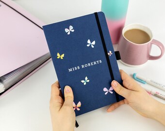 Gepersonaliseerde vlinders notebook, leraar geschenken, vlinder notebook, dank u leraar geschenk, einde termijn geschenk, onderwijsassistent geschenk