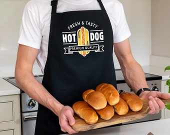 Hot Dog Apron, BBQ Dad apron, BBQ Gift for Men, Father's day gift, Fathers day gifts, BBQ apron, Barbecue accessories gift