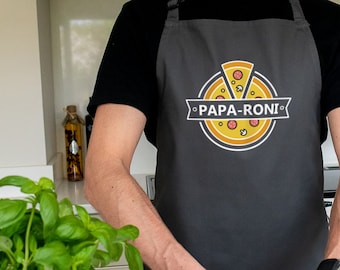 Papa-roni Pizza Apron, Dad apron, Father's day gift, Men's birthday gift, Pizza oven apron, Pizza apron, Pizza accessories gift