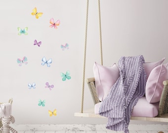 Butterfly wall stickers, Butterfly wall decals, Butterflies wall sticker, Butterflies wall decal, Garden room theme, Watercolour Butterflies
